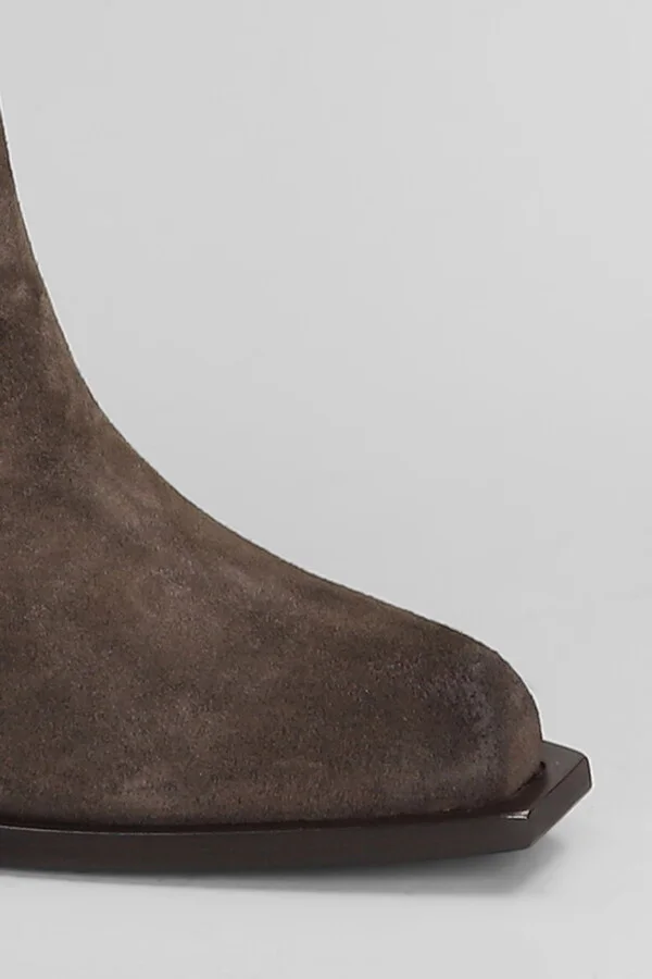 Sense 351 Texan Boots In Taupe Suede - Image 5