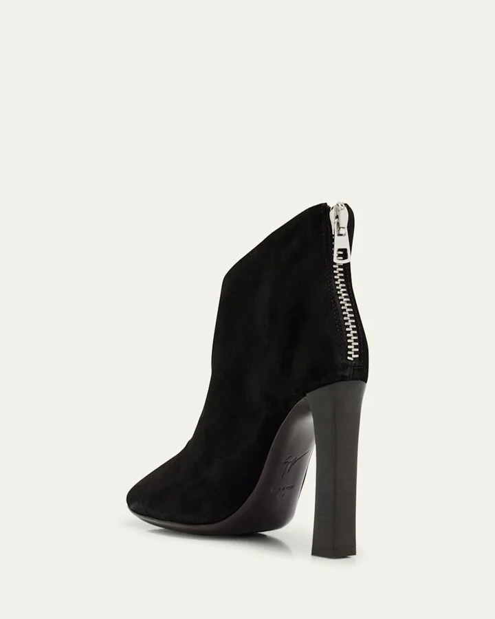Sensorial Suede Leather Ankle Booties - Image 5