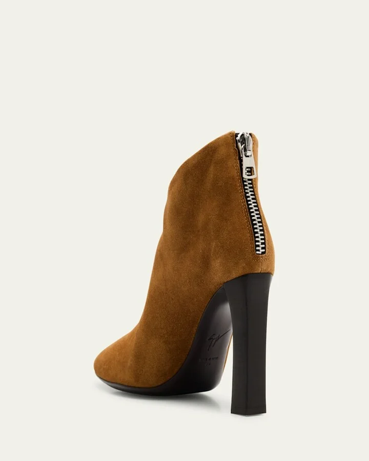 Sensorial Suede Leather Ankle Booties - Image 10