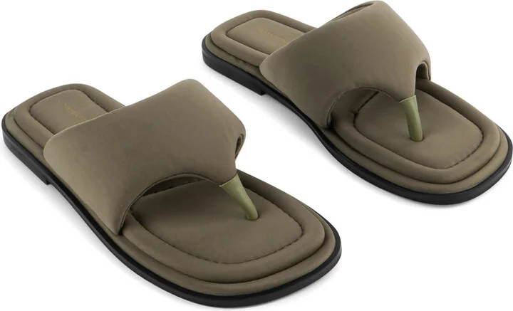 Seoul Vegan Neoprene Thong Sandal- Green