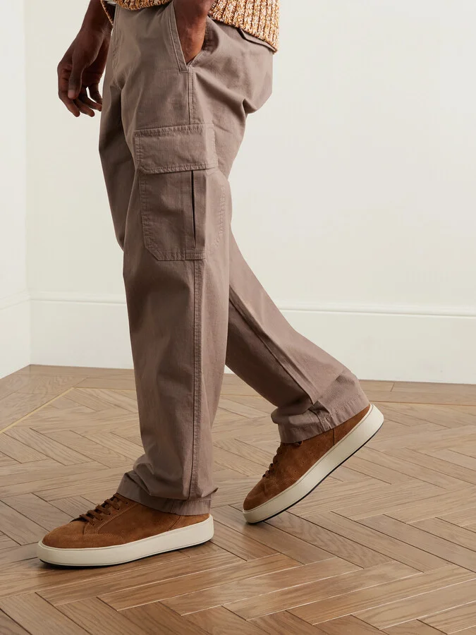 Sequel 002 Leather-Trimmed Suede Sneakers - Image 2