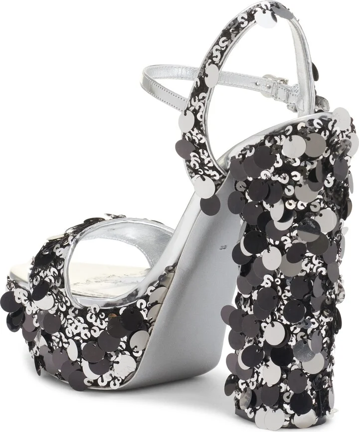 Sequin Block Heel Platform Sandal - Image 2