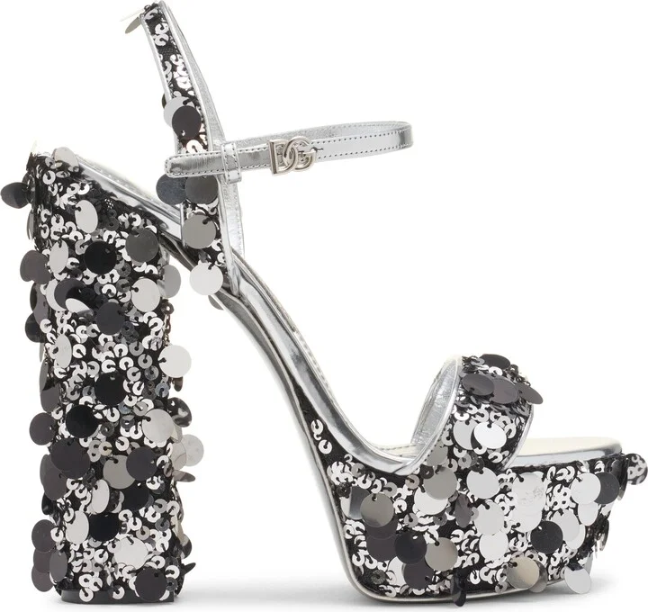 Sequin Block Heel Platform Sandal - Image 3