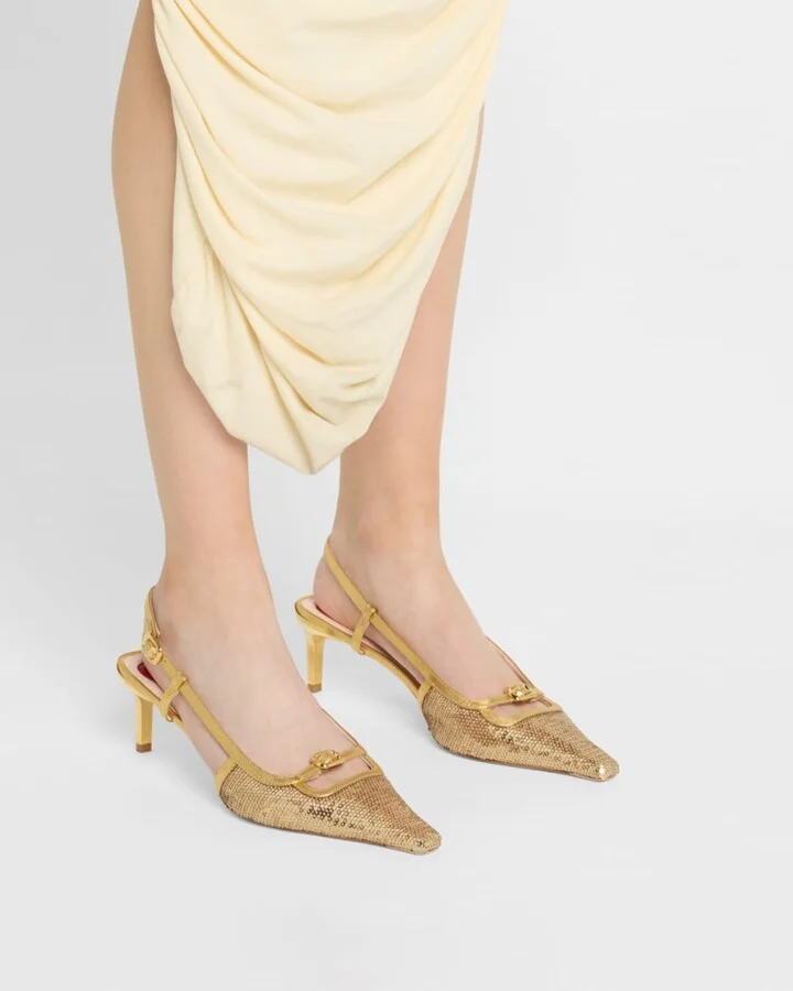 Sequin Buckle Slingback Pumps - Image 5