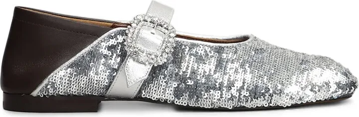 Sequin-Embellished Ballerina Shoes