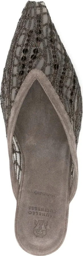 Sequin-Embellished Flat Mules - Image 4