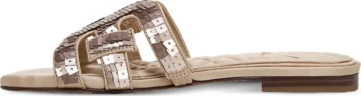 Sequin-Embellished Flat Sandals - Image 4
