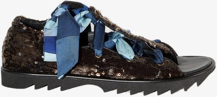 Sequin-Embellished Marmo Sandals