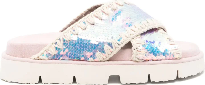 Sequin-Embellished Sandals