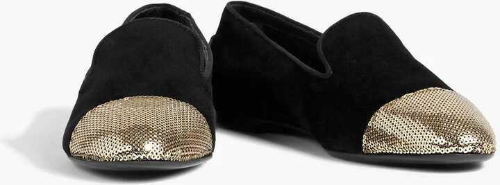 Sequin-embellished velvet loafers - Image 2