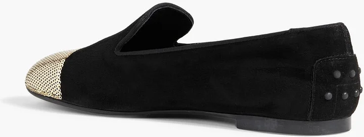 Sequin-embellished velvet loafers - Image 3