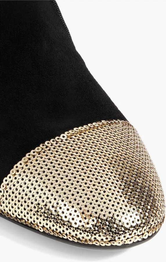 Sequin-embellished velvet loafers - Image 4