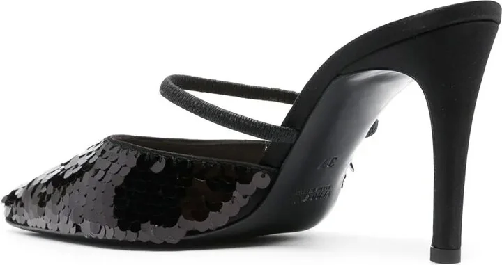 Sequin Pointed 90mm Mules - Image 3
