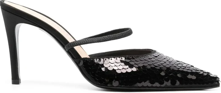 Sequin Pointed 90mm Mules