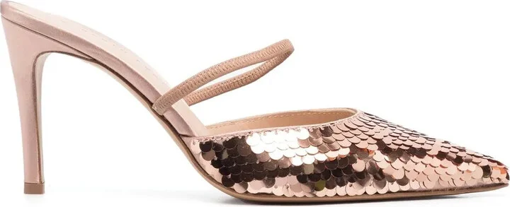 Sequin Pointed 90mm Mules