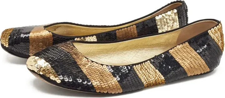 Sequinned Ballet Flats - Image 5
