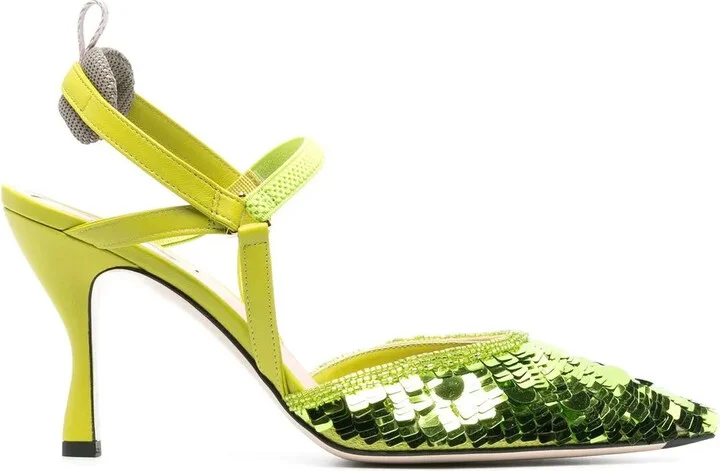 Sequinned Point-Toe Pumps