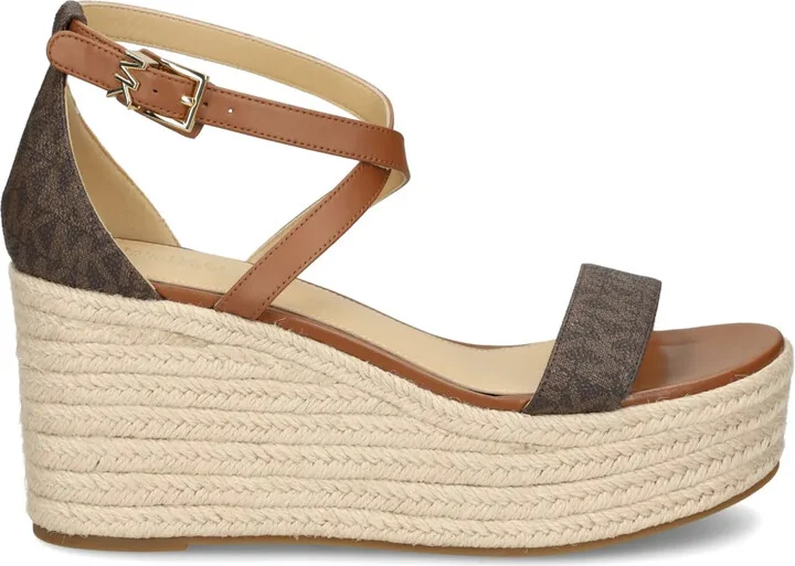 Serena monogram wedge sandals