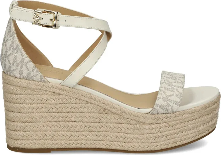 Serena monogram wedge sandals