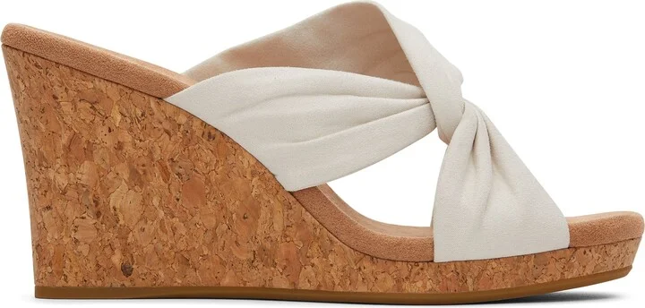Serena White Cork Wedge Sandal