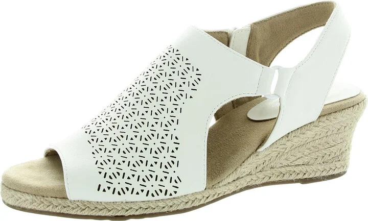 SERENA Womens Laser Cut Man Made Wedge Heels