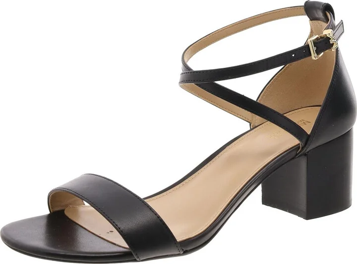 Serena Womens Open Toe Leather Heels