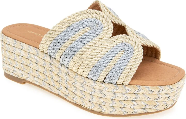 Serene Espadrille Platform Wedge Slide Sandal