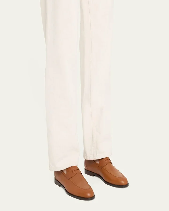 Sergio Leather Penny Loafers - Image 8