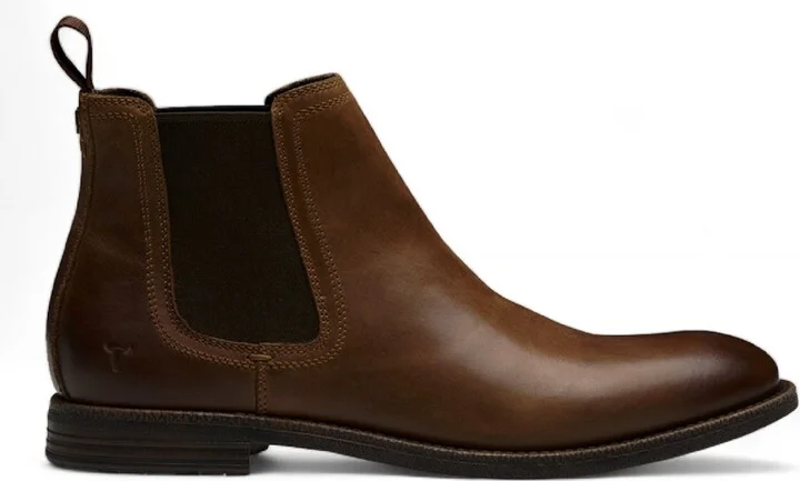 Sergio - Men's Brown Slip On Leather Chelsea Boots