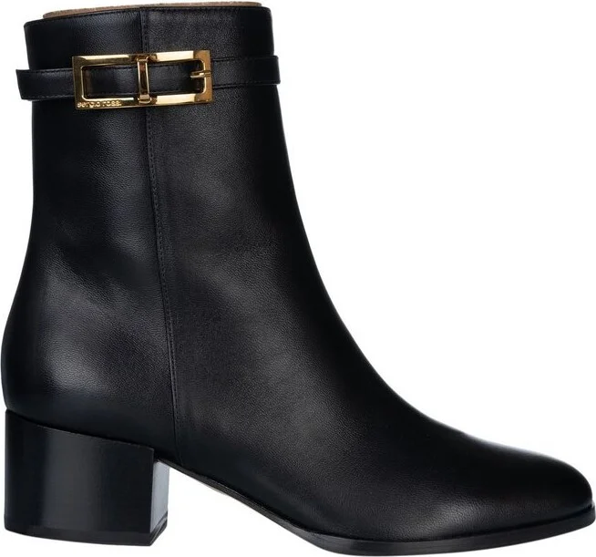 Sergio Rossi Almond Toe Buckle Detailed Boots