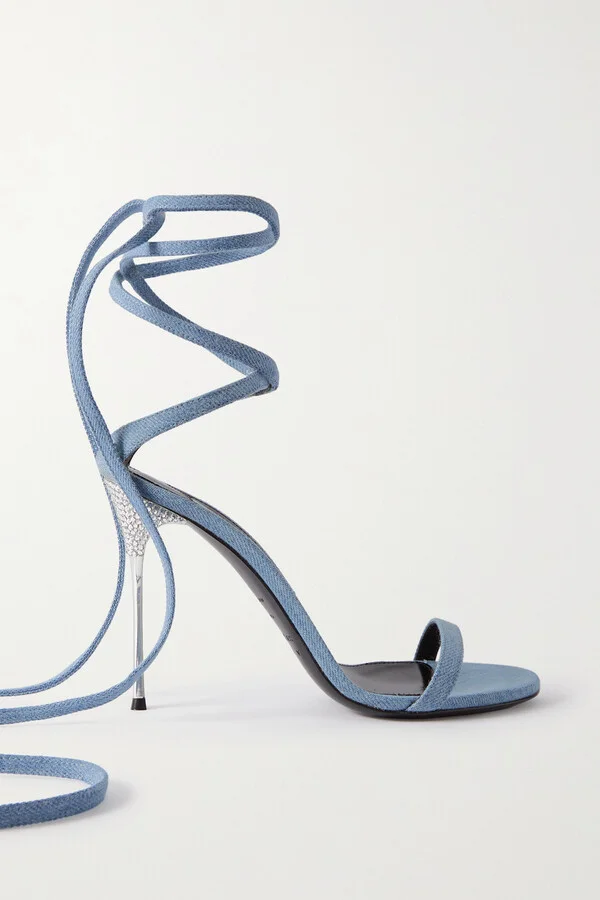 SERGIO ROSSI - + Area Shibari Denim Sandals - Blue