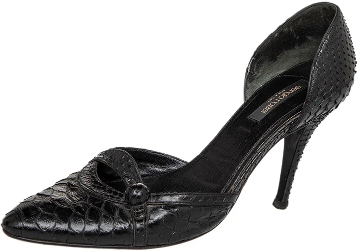 Sergio Rossi Black Python D'orsay Pumps Size 39