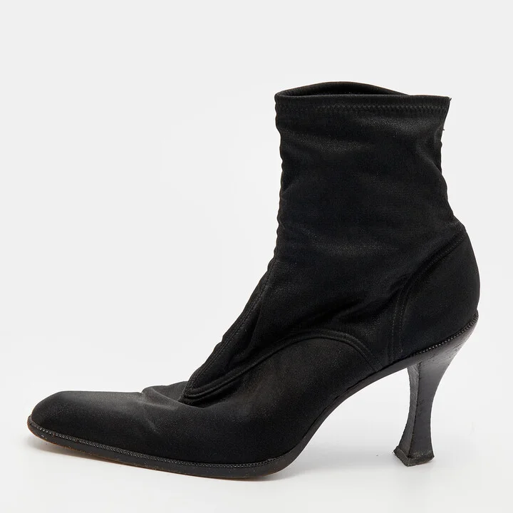 Sergio Rossi Black Spandex Ankle Length Boots Size 39