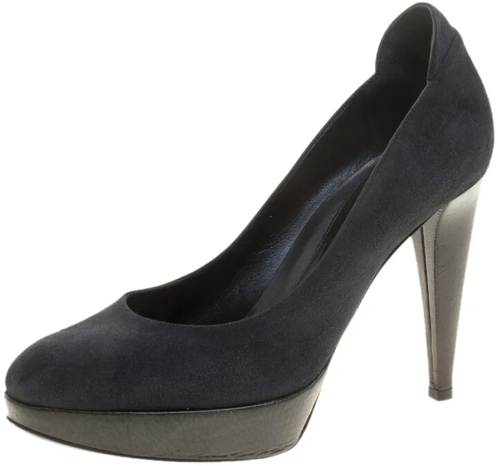 Sergio Rossi Grey Suede Platform Pumps Size 37