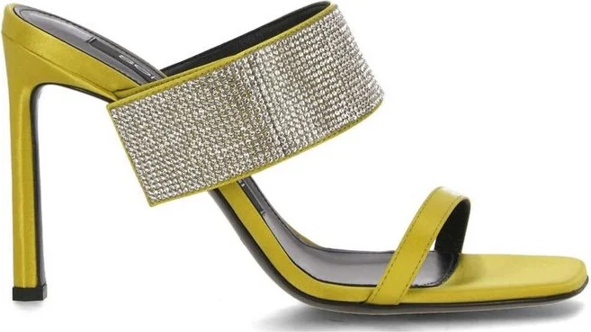 Sergio Rossi Paris Open Toe Satin Mules