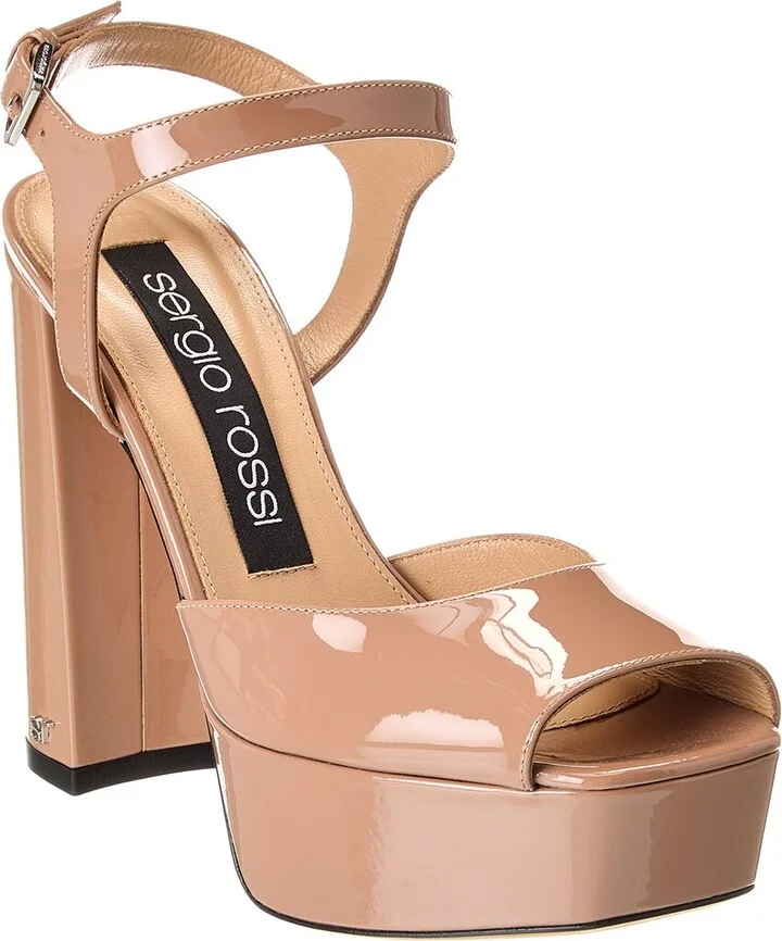 Sergio Rossi Patent Platform Sandal
