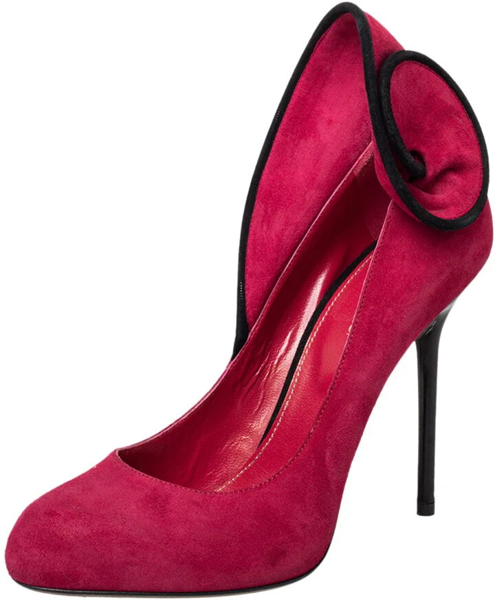 Sergio Rossi Pink Suede Swirl Pumps Size 38