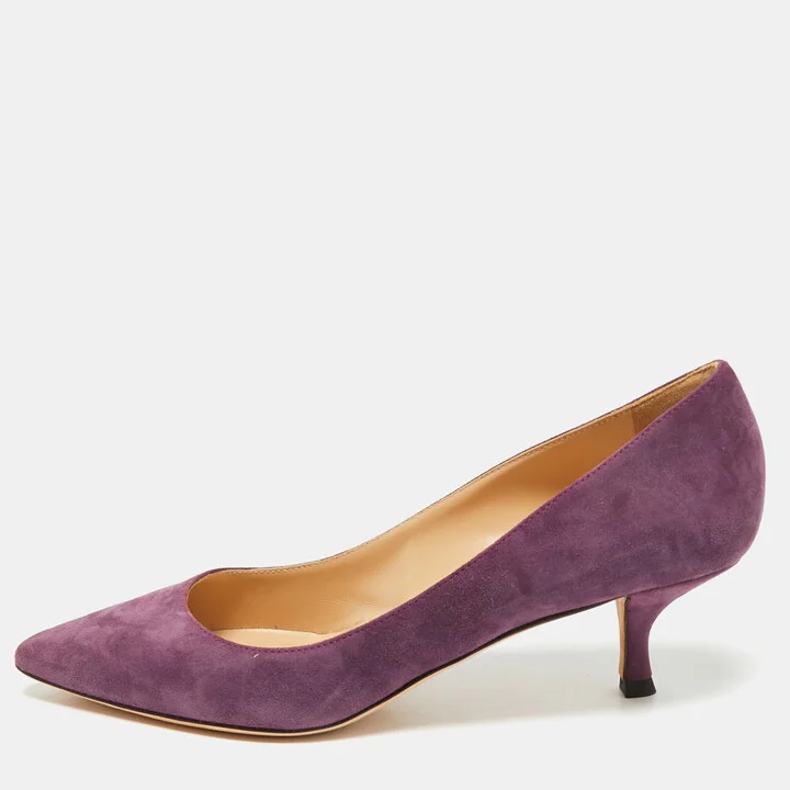 Sergio Rossi Purple Suede Pointed Toe Pumps Size 38