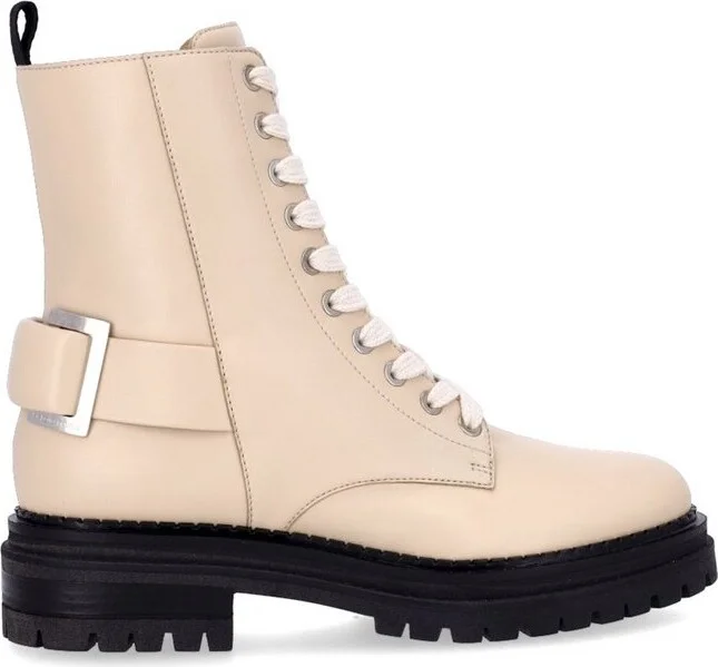 Sergio Rossi Round Toe Zippe Lace-Up Boots