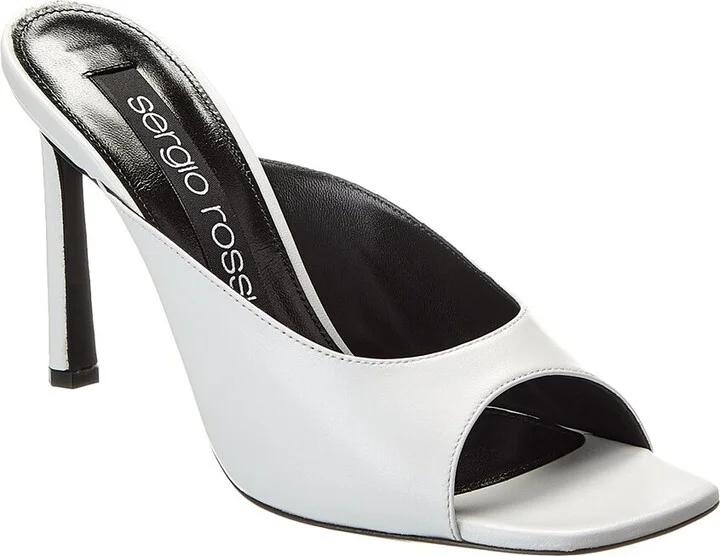 Sergio Rossi Sabot 95 Leather Sandal