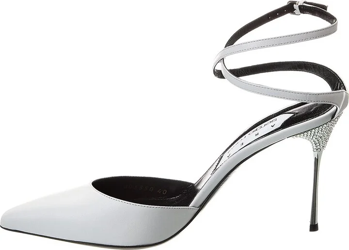 Sergio Rossi Satin Ankle Wrap Pump - Image 2
