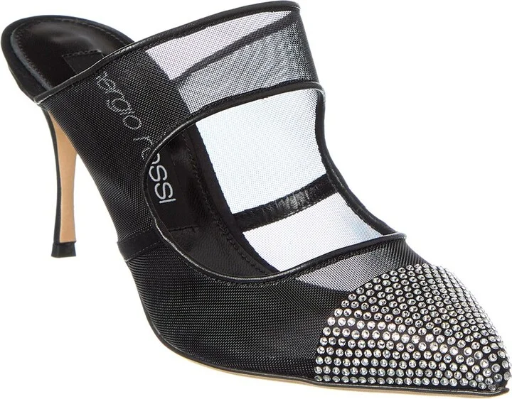 Sergio Rossi Satin & Mesh Pump