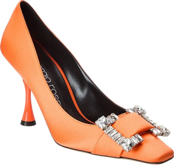 Sergio Rossi Sr Twenty Buckle Satin Pump