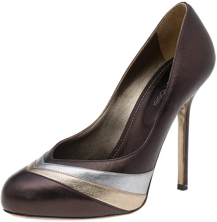 Sergio Rossi Tri Color Leather Pumps Size 37.5