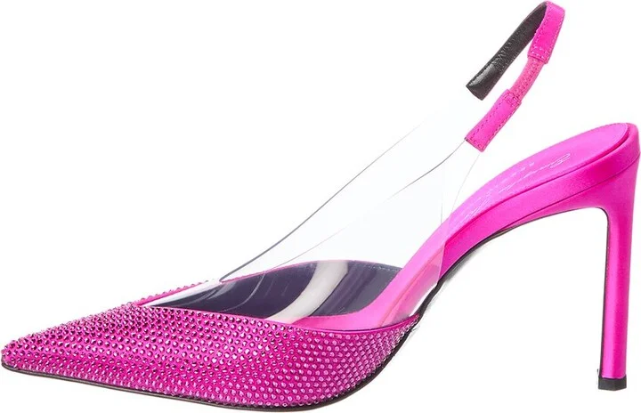 Sergio Rossi X Evangelie Smyrniotaki Satin & Vinyl Slingback Pump - Image 2