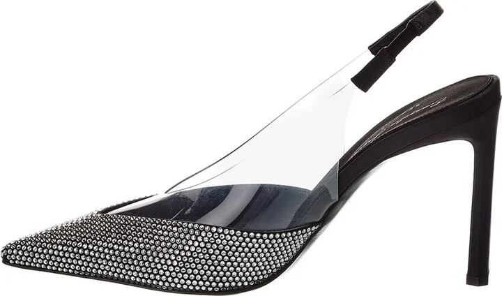 Sergio Rossi X Evangelie Smyrniotaki Satin & Vinyl Slingback Pump - Image 2