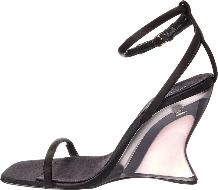 Sergio Rossi X Evangelie Smyrniotaki Satin Wedge Sandal - Image 2