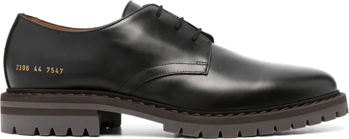 serial-number leather Derby shoes