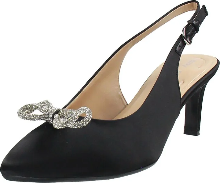 SEROXANNE2 Womens Jeweled Manmade Slingback Heels