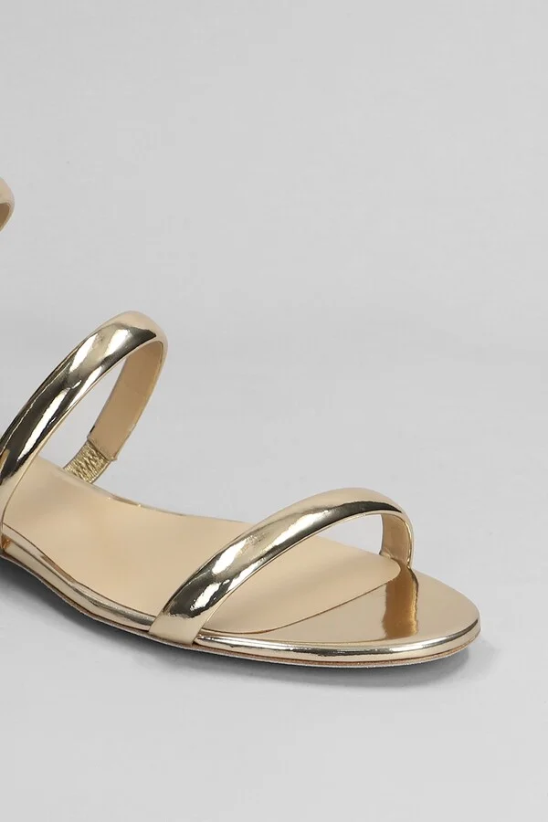 Serpente Sandals In Gold Leather - Image 5